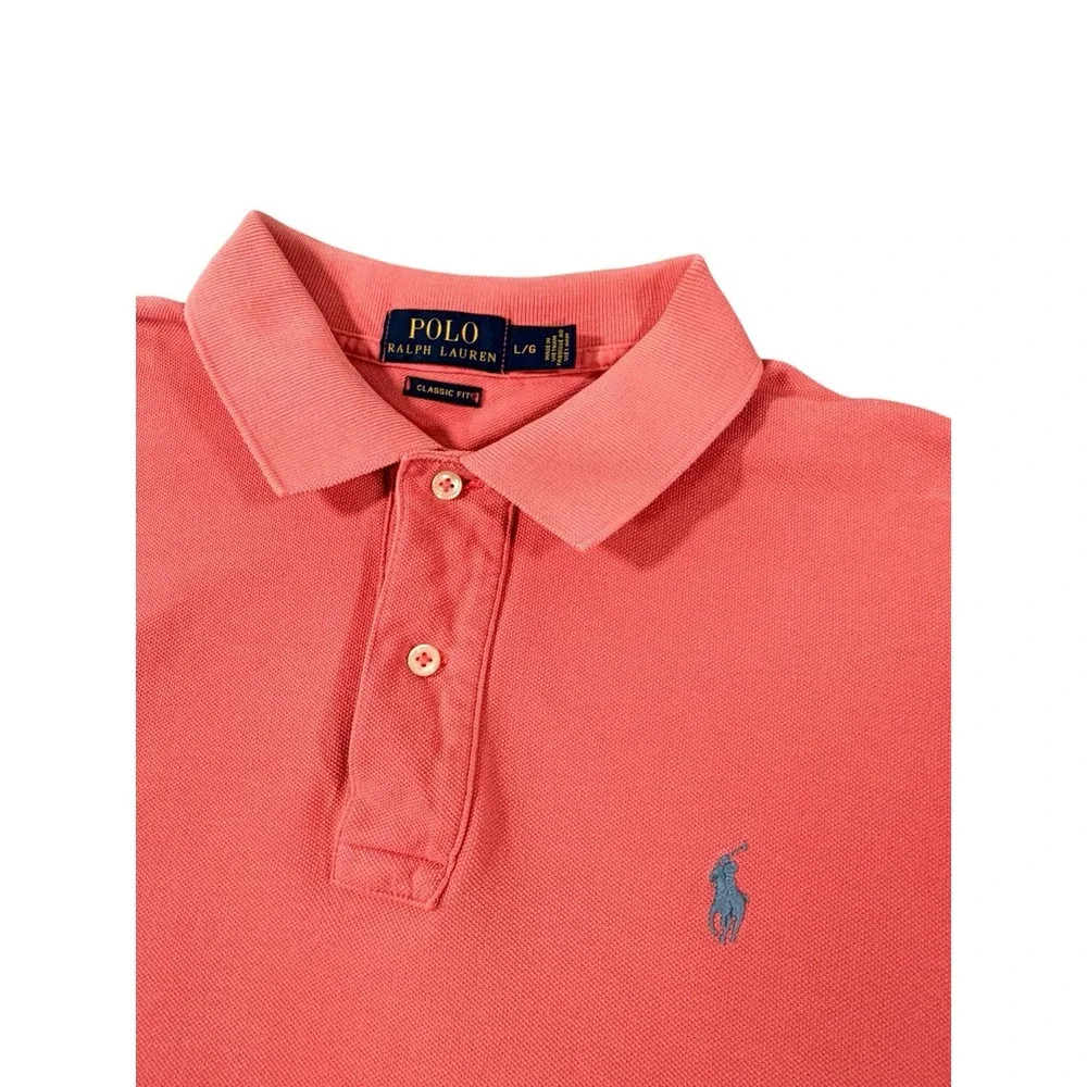 Polo Ralph Lauren Classic Fit Men's L Pink Short Sleeve Solid Logo Polo Shirt